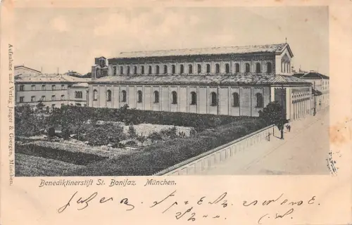 Benediktinerstift St. Bonifaz. München Postkarte AK 1903