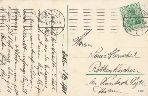 AK Stettin Dampfschiffsbollwerk Dampfschiffe Pommern 1911 gelaufen Postkarte