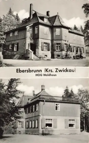 HOG Waldhaus in Ebersbrunn bei Zwickau Sachsen Postkarte AK 1960