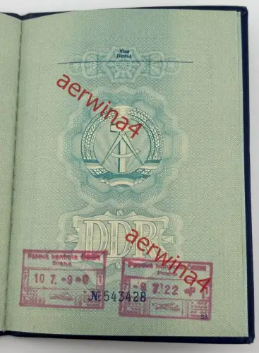 DDR Reisepass Dienstvisa + Aufenthaltskarte, Ausbilder in Algerien Tadmaït 1969