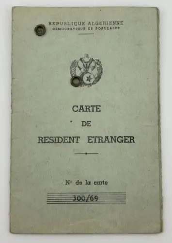 DDR Reisepass Dienstvisa + Aufenthaltskarte, Ausbilder in Algerien Tadmaït 1969