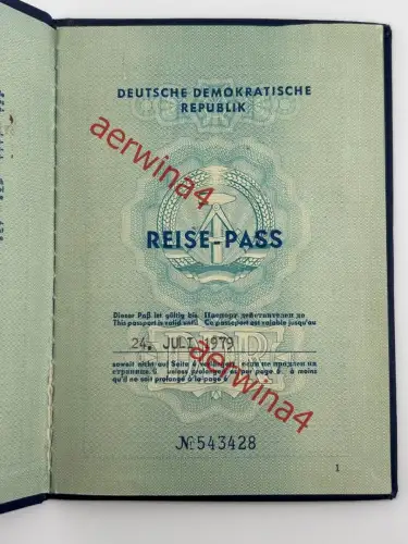 DDR Reisepass Dienstvisa + Aufenthaltskarte, Ausbilder in Algerien Tadmaït 1969
