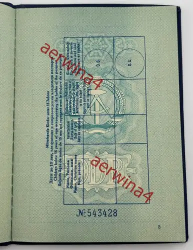 DDR Reisepass Dienstvisa + Aufenthaltskarte, Ausbilder in Algerien Tadmaït 1969