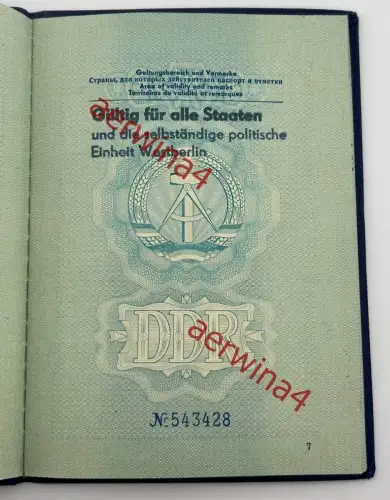 DDR Reisepass Dienstvisa + Aufenthaltskarte, Ausbilder in Algerien Tadmaït 1969