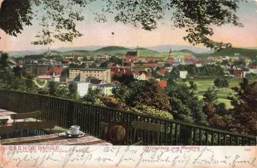 AK Hirschberg Ansicht vom Hausberg Schlesien Riesengebirge 1906 gelaufen