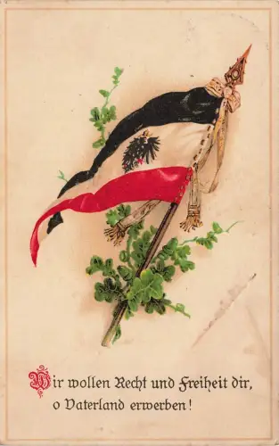 Wir wollen Recht und Freiheit dir, o Vaterland erwerben! Reichsfahne AK 1916