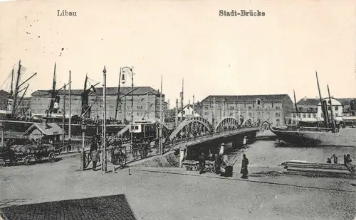 Libau (Liepāja) Stadt-Brücke Feldpostkarte 1918