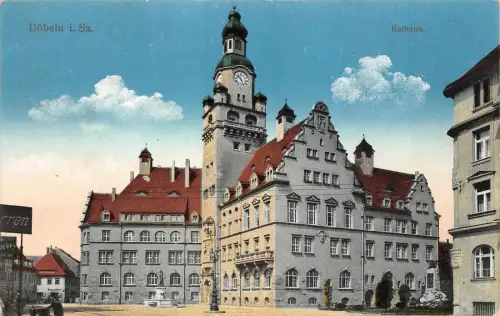 Rathaus in Döbeln Sachsen Postkarte