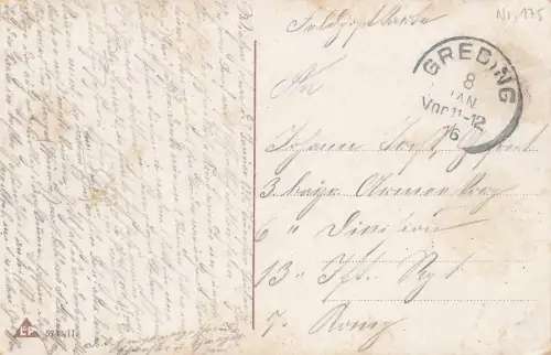 AK 1.WK Fräulein Feldgrau Die Schippe über 1916 gelaufen Patriotika Postkarte