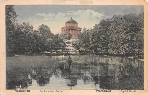 Warschau Sächsischer Garten Feldpostkarte AK 1916