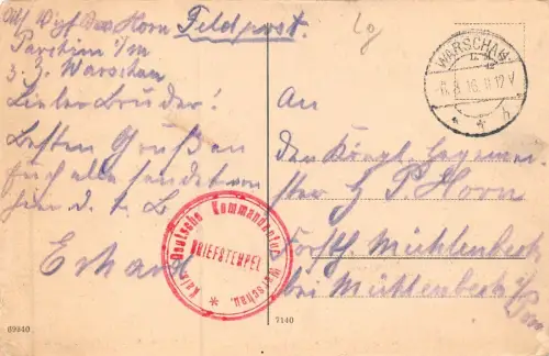 Warschau Sächsischer Garten Feldpostkarte AK 1916