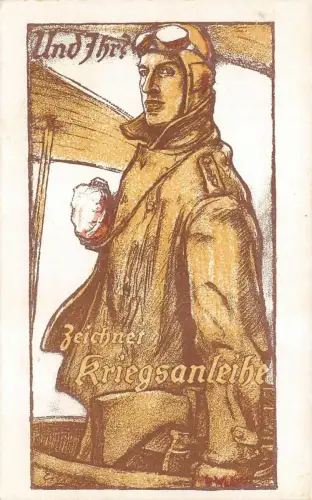 Kriegsanleihe Pilot Patriotika Postkarte