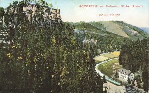 AK Hohnstein Hotel Polenzthal Hockstein Sachsen 1918 gelaufen Postkarte