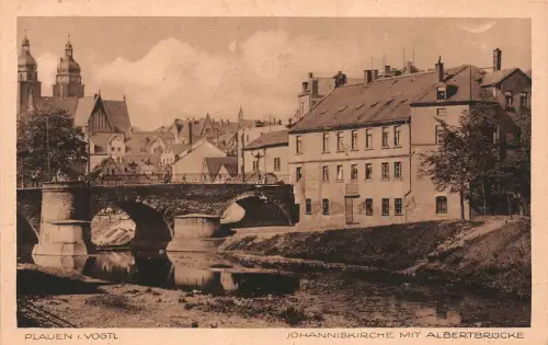 Plauen i. Vogtl. Ansicht Brücke Postkarte AK