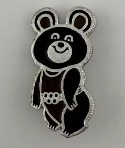 Mischka Bär Anstecker Maskottchen Olympia Moskau Abzeichen