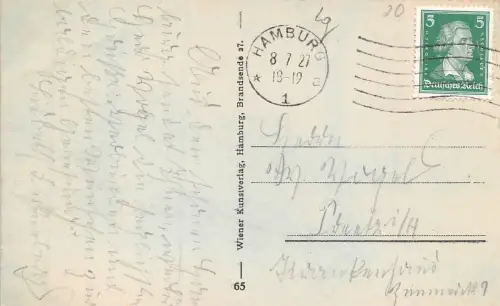 Hamburg Am neuen Jungfernstieg Postkarte AK 1927