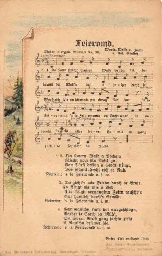 Feieromd Lieder u. Ged. in erzgeb. Mundart. Nr. 36 Postkarte AK