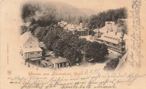 Gruss aus Alexisbad Harz mit Hotel Sachsen-Anhalt Postkarte AK 1898