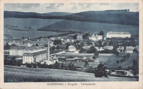 Olbernhau i. Erzgeb. Teilansicht Postkarte AK