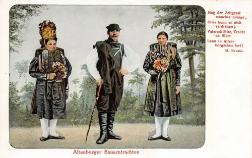 Altenburger Bauerntrachten Postkarte AK