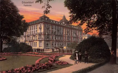 AK Düsseldorf Parkhotel Nordrhein-Westfalen 1912 gelaufen Postkarte