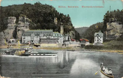Böhm. Schweiz Herrnskretschen Postkarte AK 1916