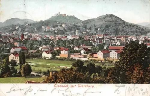 Eisenach mit Wartburg Postkarte AK 1906
