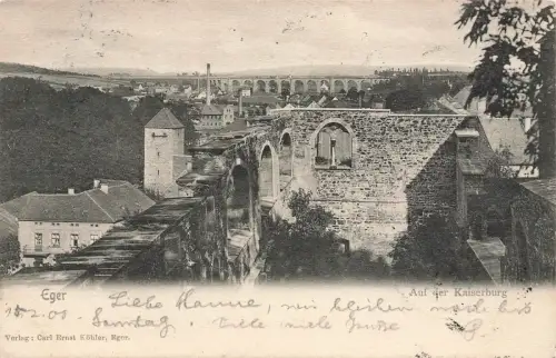 AK Eger Cheb Kaiserburg Böhmen 1905 gelaufen Postkarte