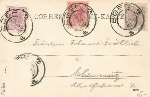 AK Eger Cheb Kaiserburg Böhmen 1905 gelaufen Postkarte