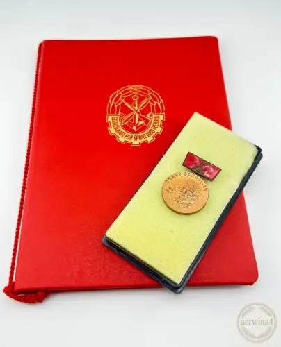 DDR Ernst-Schneller-Medaille in Bronze Urkunde Major 1974