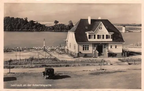 Seehaus an der Kobertalsperre bei Werdau Sachsen Postkarte AK 1935