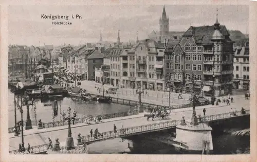 AK Königsberg Holzbrücke Ostpreussen ungelaufen Postkarte