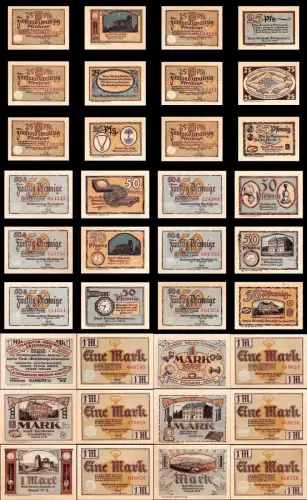 18 x Notgeld GLASHÜTTE Stadt