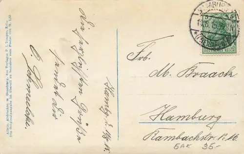 AK Seemannslos Matrose Frau Marine Spruchkarte 1915 gelaufen Patriotika