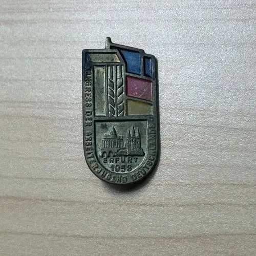 Abzeichen DDR Kongress der Arbeiterjugend Deutschlands Erfurt 1958