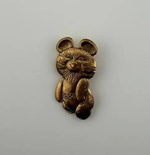 Großes Abzeichen Mischka Maskottchen Olympia Moskau Anstecker 1980