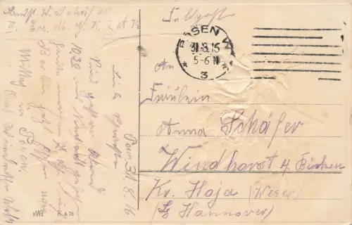 Herzlichsten Grüße! Reichsfahne Patriotika Postkarte Geprägt AK 1916