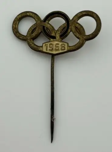 DDR Anstecknadel Olympische Spiele 1968, 1 schwarzer Ring