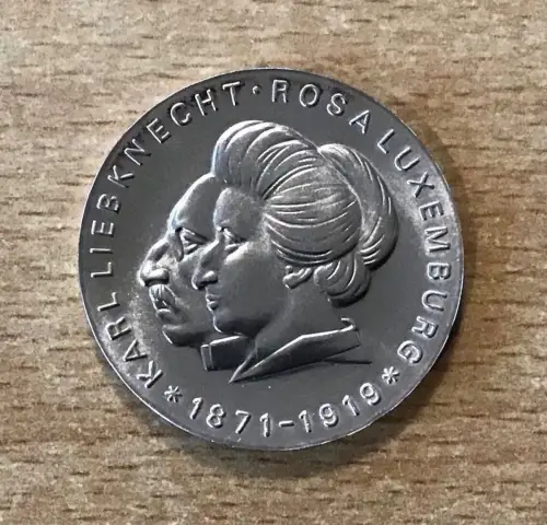DDR 20 Mark 1971 Rosa Luxemburg / Karl Liebknecht Silber stgl.