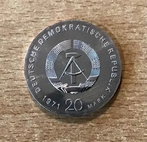 DDR 20 Mark 1971 Rosa Luxemburg / Karl Liebknecht Silber stgl.