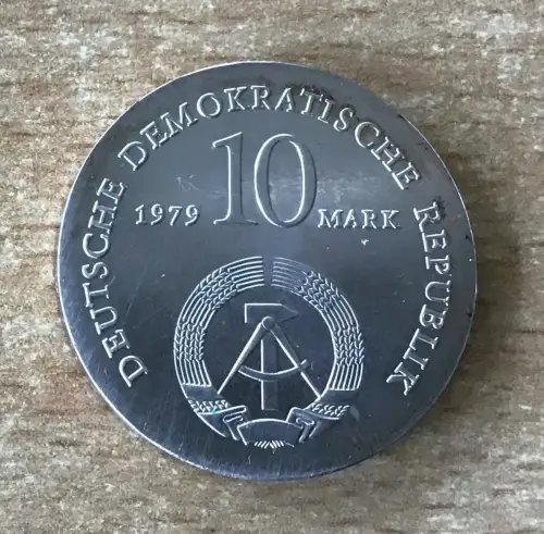 DDR 10 Mark 1979 Ludwig Feuerbach Silber