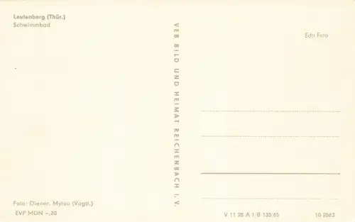Schwimmbad in Leutenberg Thüringen Postkarte AK