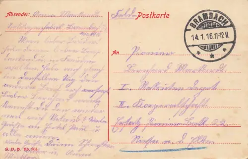 Gott Schütze Dich! Portrait Mädchen und Reichsfahne Postkarte AK 1916
