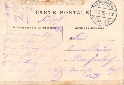 Lille Denkmal General Negrier 16 Feldpostkarte 1915