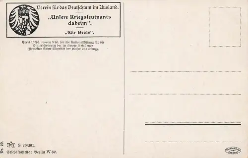 Wir Beide Unser Kriegsleutnant daheim bei Frau Postkarte AK