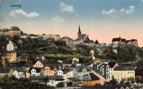 Stadtansicht Leisnig Sachsen Postkarte
