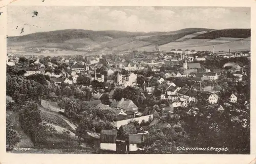 Stadtansicht Olbernhau im Erzgebirge Sachsen Postkarte AK 1942