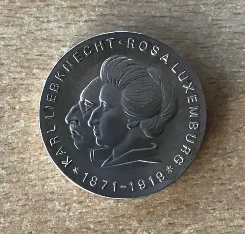 DDR 20 Mark 1971 Rosa Luxemburg / Karl Liebknecht Silber