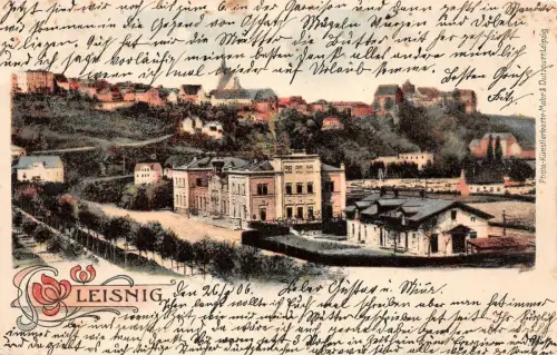 Stadtansicht Leisnig Sachsen Postkarte AK 1906