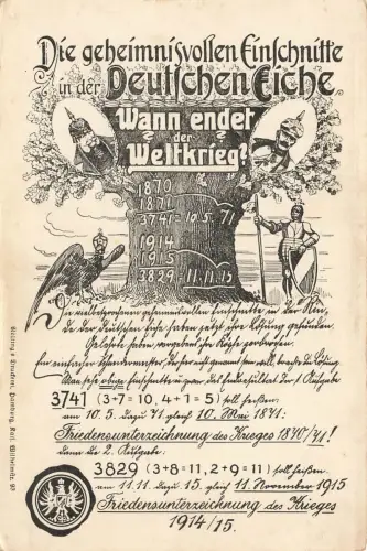 Die geheimnisvollen Einschnitte in der Deutschen Eiche Portraits der Kaiser AK